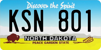 ND license plate KSN801