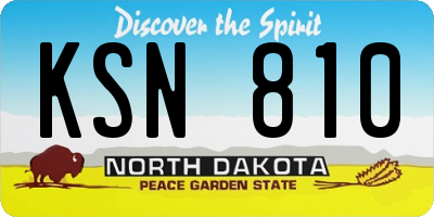 ND license plate KSN810