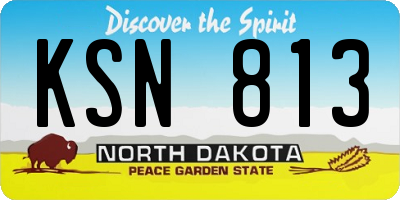 ND license plate KSN813