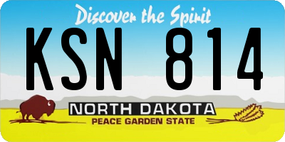 ND license plate KSN814
