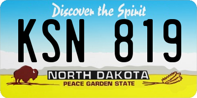 ND license plate KSN819