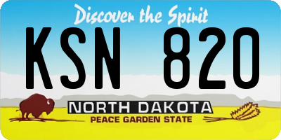 ND license plate KSN820