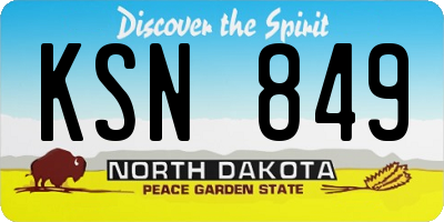 ND license plate KSN849