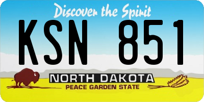 ND license plate KSN851