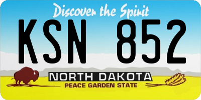 ND license plate KSN852