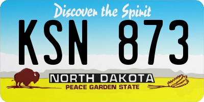 ND license plate KSN873