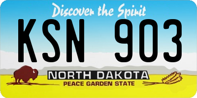 ND license plate KSN903