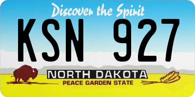 ND license plate KSN927