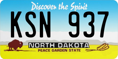 ND license plate KSN937