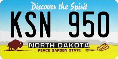 ND license plate KSN950