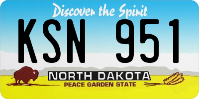 ND license plate KSN951