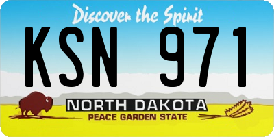 ND license plate KSN971