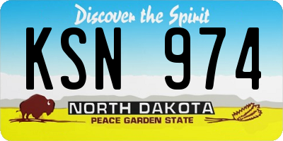 ND license plate KSN974