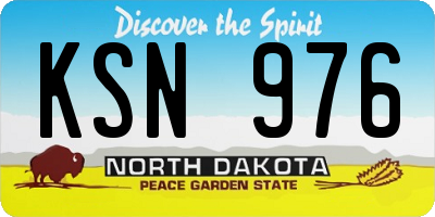 ND license plate KSN976
