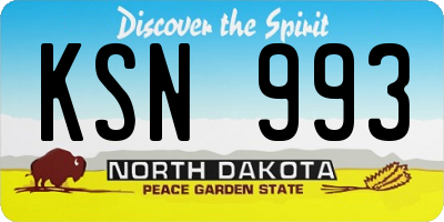 ND license plate KSN993