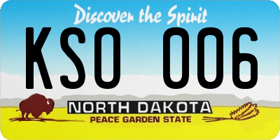 ND license plate KSO006