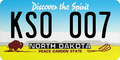 ND license plate KSO007
