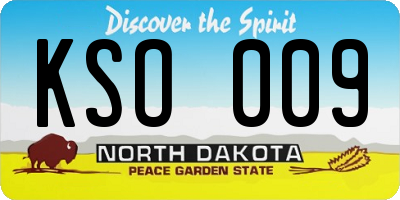 ND license plate KSO009