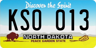 ND license plate KSO013
