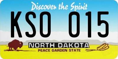 ND license plate KSO015