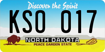 ND license plate KSO017