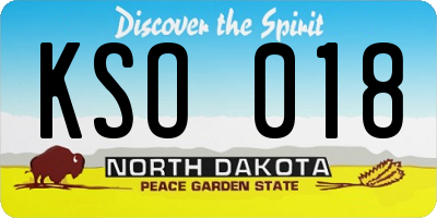 ND license plate KSO018