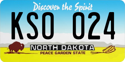 ND license plate KSO024