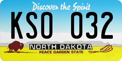 ND license plate KSO032