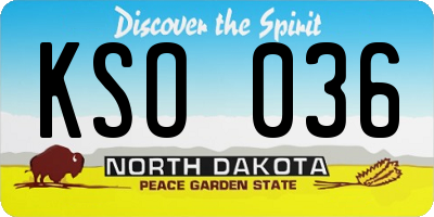 ND license plate KSO036