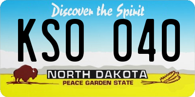 ND license plate KSO040