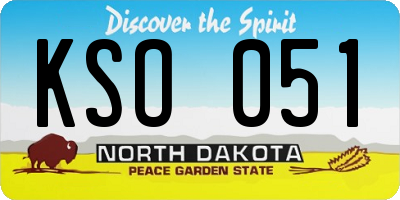 ND license plate KSO051