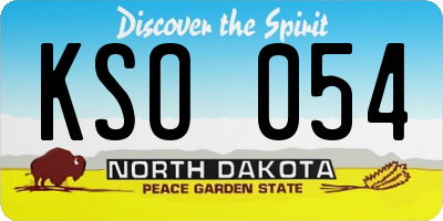 ND license plate KSO054