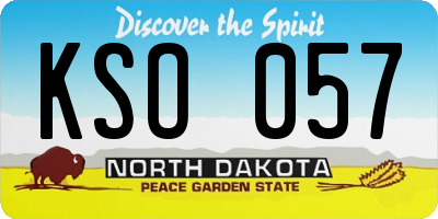 ND license plate KSO057