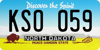ND license plate KSO059
