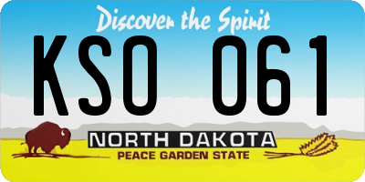ND license plate KSO061