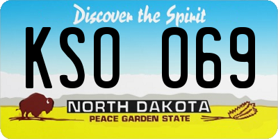 ND license plate KSO069