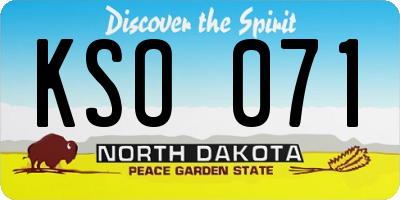 ND license plate KSO071