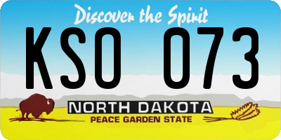 ND license plate KSO073