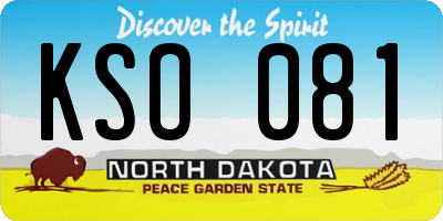 ND license plate KSO081