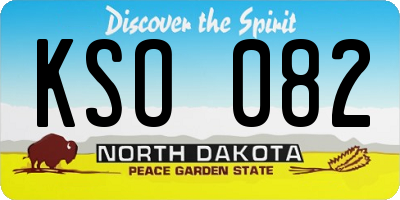 ND license plate KSO082
