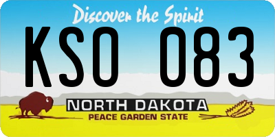 ND license plate KSO083