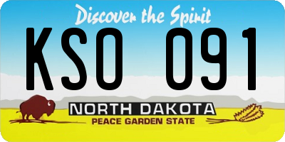 ND license plate KSO091