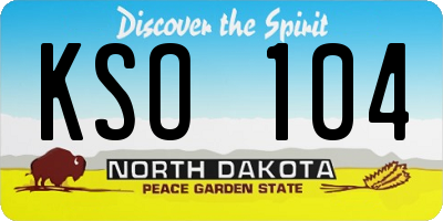 ND license plate KSO104