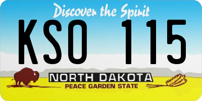 ND license plate KSO115