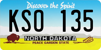 ND license plate KSO135