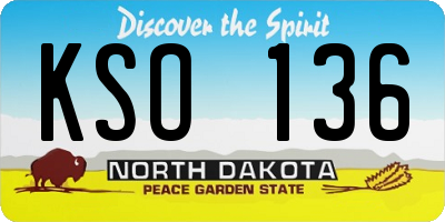 ND license plate KSO136