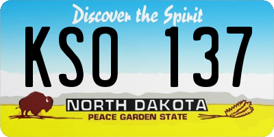 ND license plate KSO137
