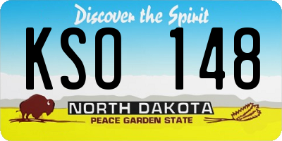 ND license plate KSO148