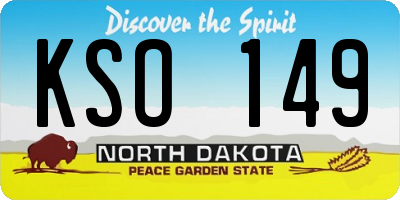 ND license plate KSO149