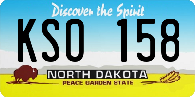 ND license plate KSO158